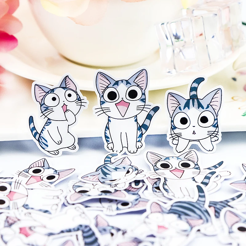 32pcs Creative Cute Self-made Sweet cat stickers  Scrapbooking Stickers /Decorative Sticker /DIY Craft Photo Albums/Face