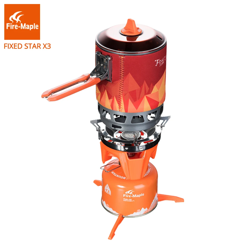 

Fire Maple Gas Stove 1 Person Outdoor Backpacking Camping Cooking System With Piezo Ignition Gas Burners 2200W 0.8L 600g 1.3lb