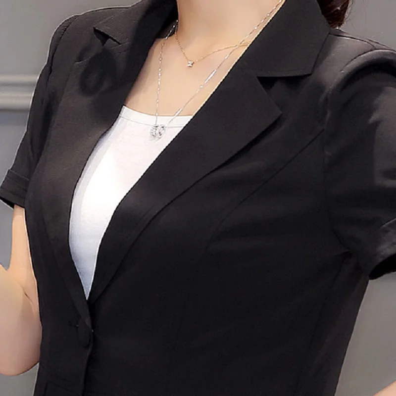 Short-Sleeved Slim Slimming Jacket for Women, One Button Small Suit, Female Fashion, New, Summer, W563