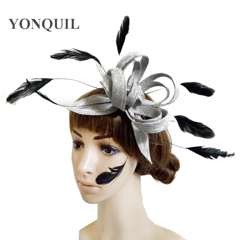 

Women Wedding Event Fashion Fascinator Hair Accessories Ladies Party Dinner Handband With Feather Hair Accessories Bridal