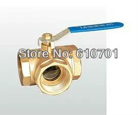 T 型 T ポートまたは l タイプ L ポート Mountin DN32 1-1/4 "1.25" BSP メスフルポート真鍮ティーボールバルブ 3 ウェイパイプ継手