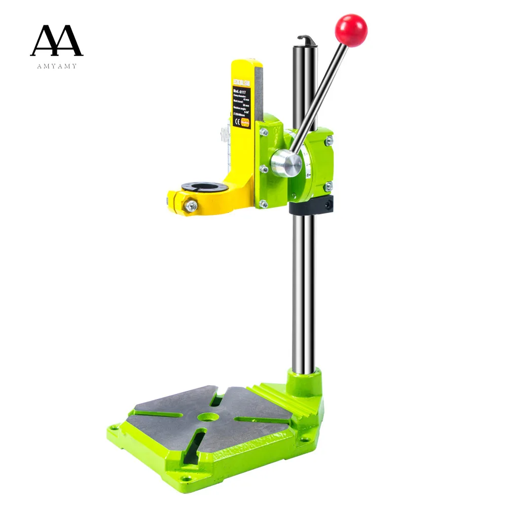 AMYAMY Stand for drill 90 Angle Collet rotate Drill stand Iron Base Drilling stand holder guide Collet Dia 38 43mm