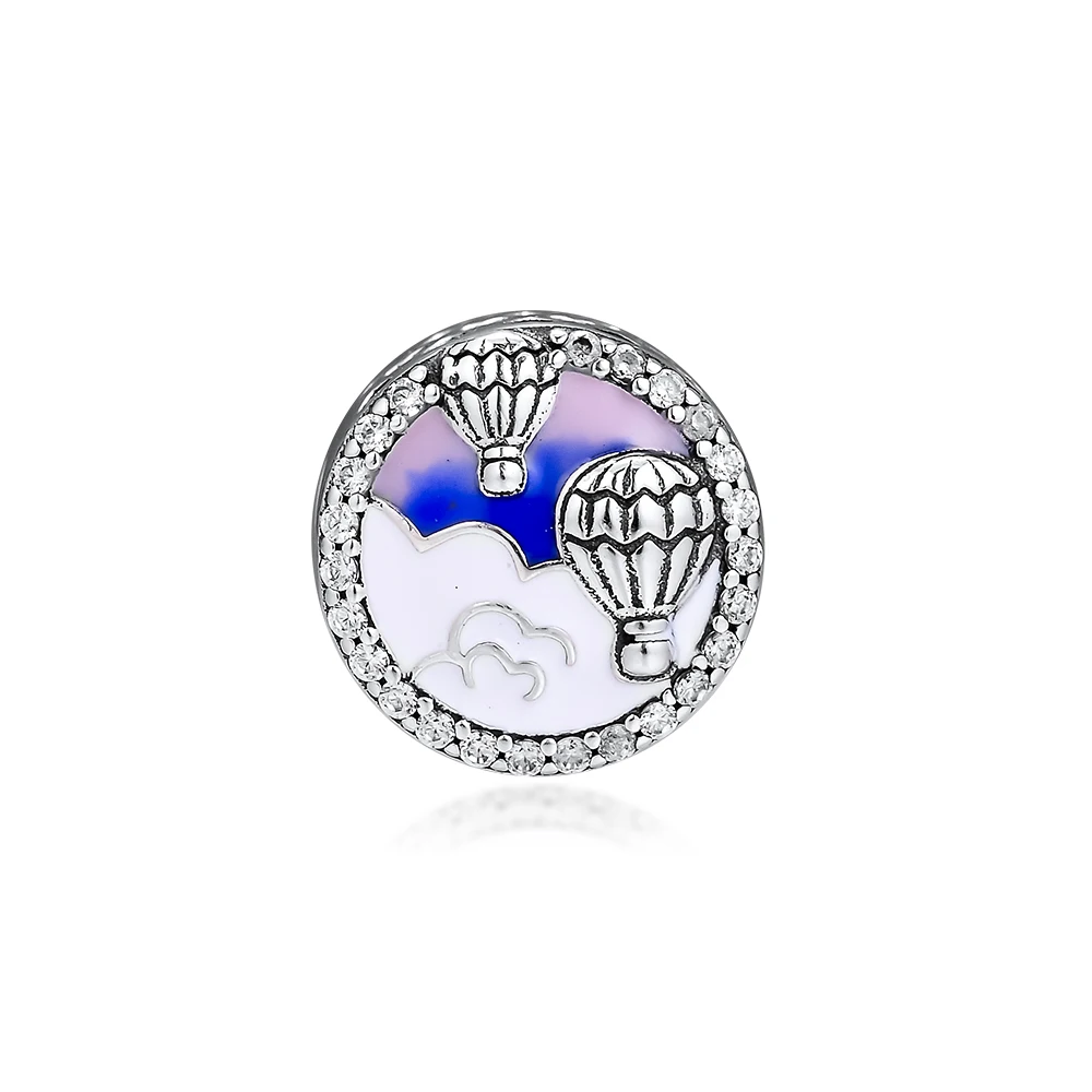 

925 Sterling Silver Hot Air Balloon Trip Charm Fits for Bracelets Bangle Pendant Necklace Original Silver Jewelry for Women
