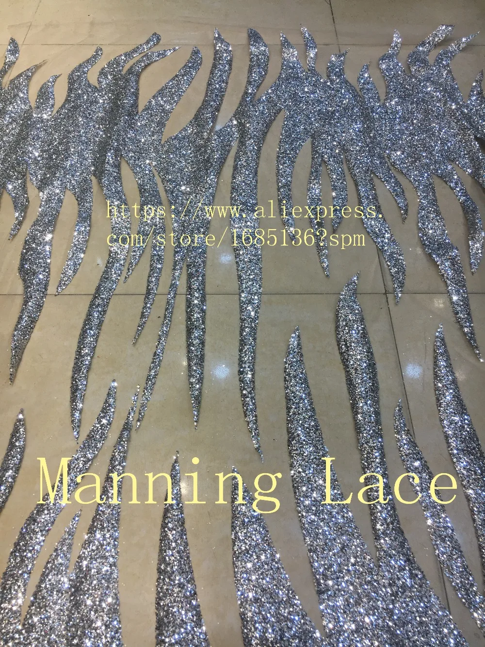 

Modern Design glitter in Tulle Lace French Lace Fabric Manning-88043 for Wedding Dress