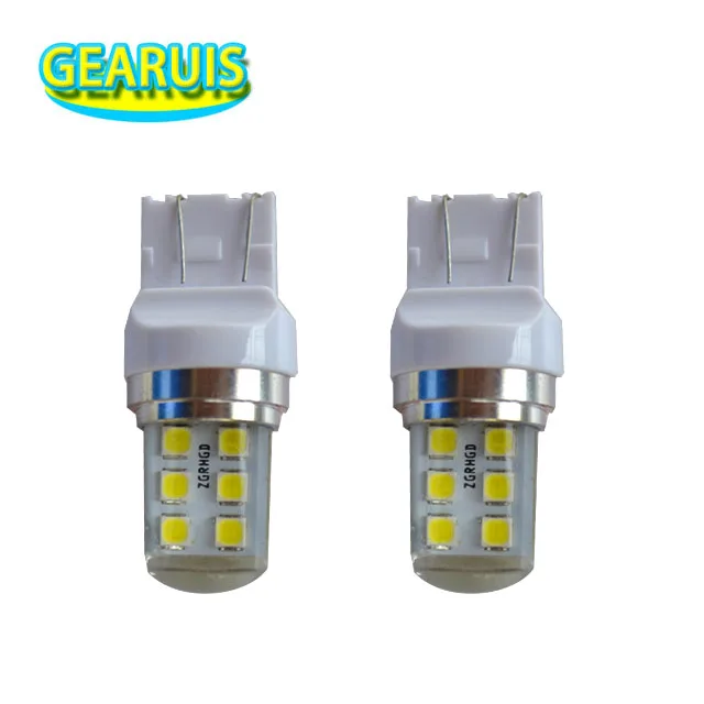 

100 шт. стробоскопическая вспышка Blink T25 3157 T20 7443 12 SMD 2835 светодиодные силиконовые фонари заднего хода стоп-сигнал стояночная лампа белый синий красный 12 В