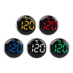 22mm rotondo piccolo Mini Display a LED termometro indicatore di temperatura digitale AC 50-380V 220V -20-120'C con sensore 1m