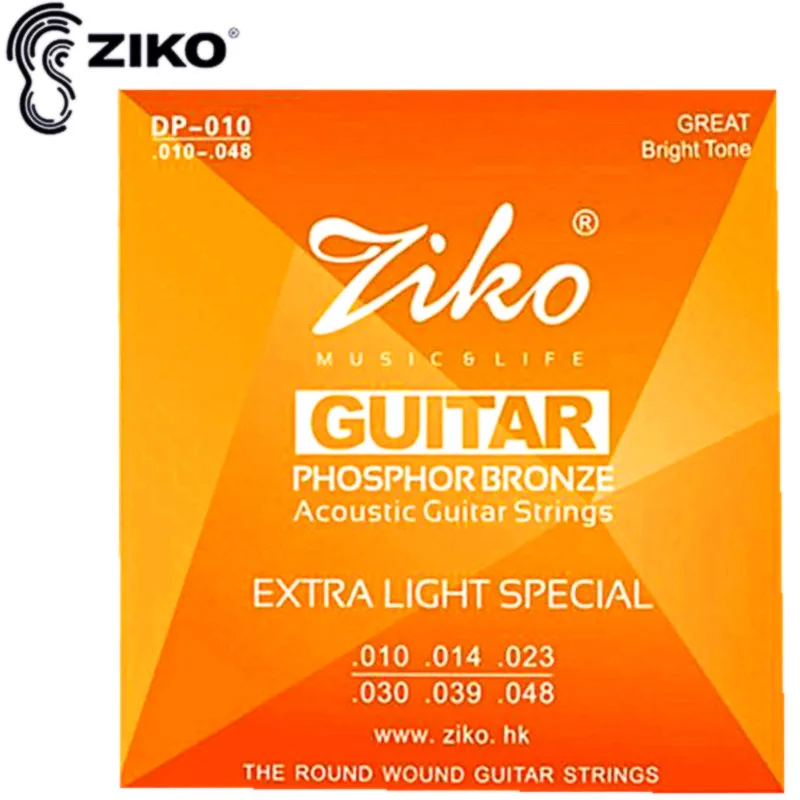 ZIKO – cordes pour guitare acoustique DP-010, 010-048, Instruments de musique, en Bronze phosphoreux, accessoires