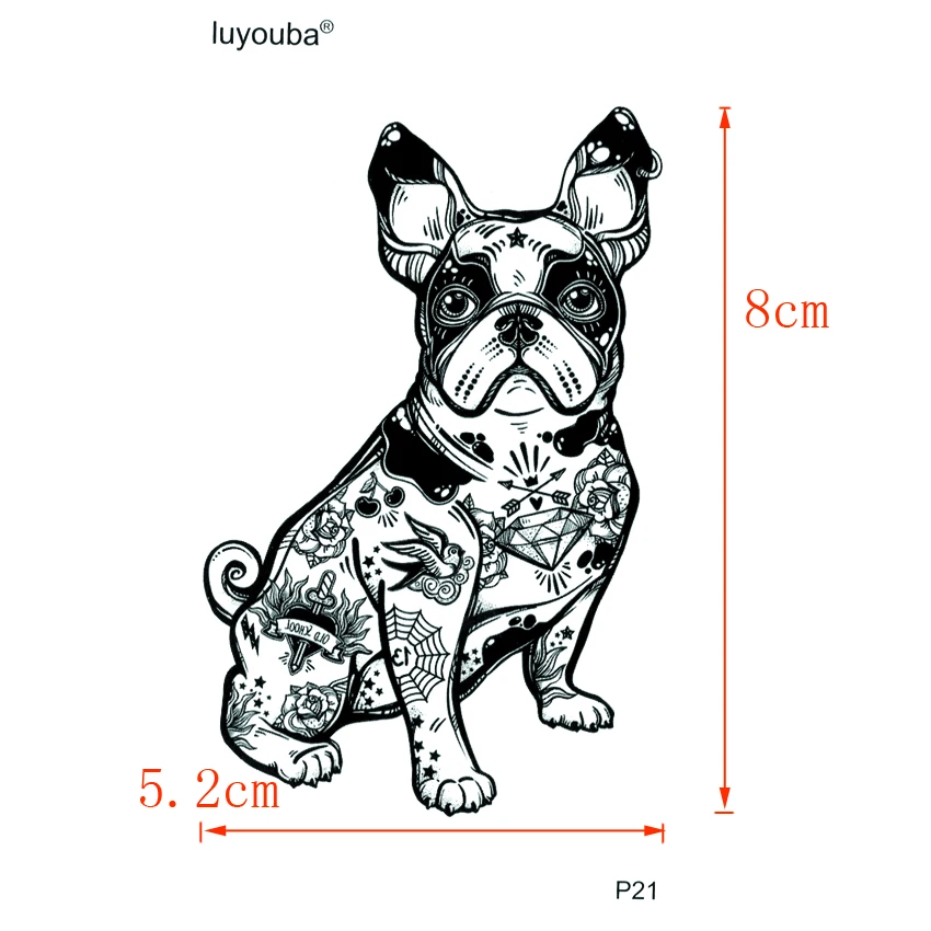 Tribal Totem Dog Waterproof Temporary Tattoo Sticker Beauty Animals Tatoo Festival Waterproof Tattoo 3D Sticker Tatoo Men