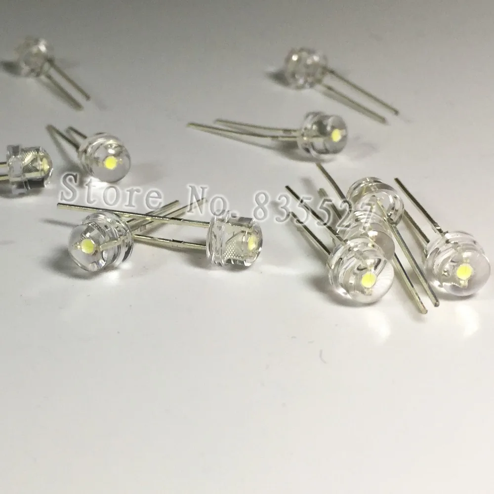 1000pcs/lot 5MM F5 white 1600 - 2000MCD straw hat LED lamp beads super bright LED Light-emitting diodes (leds) for DIY lights