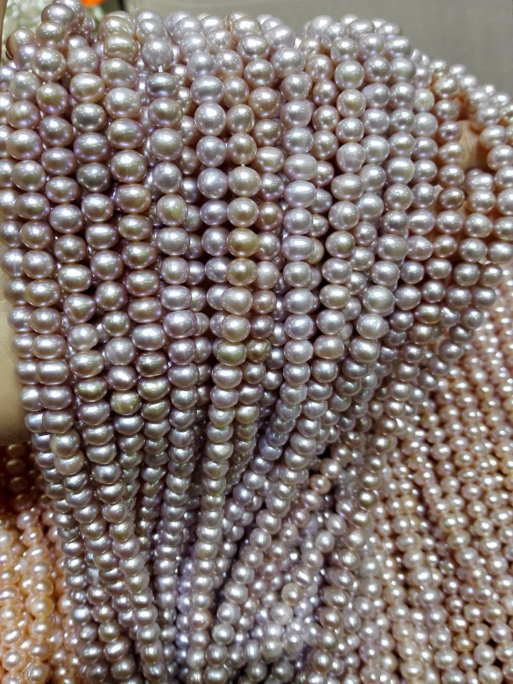 

One Strands Real Pearl 6-7mm Bright Purple Pearl Natural Freshwater Pearl loose beads 35cm 15''