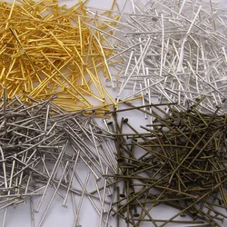 1000pcs/bag 18-40mm Flat Head Pins Gold/Silver/white k/kc Gold/Bronze/gun Black/ Head Pins for Jewelry Making Accessories