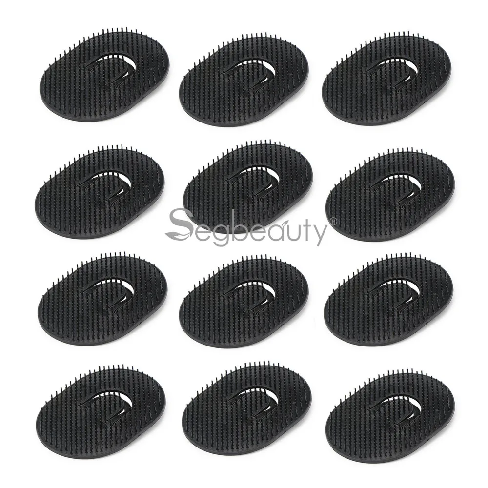 

Segbeauty 12pcs Handheld Palm Brush Scalp Shampoo Massage Brush Washing Shower Black Hair Combs Mini Head Meridian Massage Comb