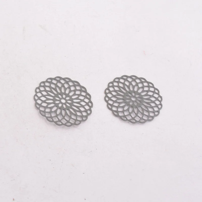 50 Stück AC2673 25mm Runde Charms Metall-Schmuck Filigran-Ohrring-Zubehör – Detail 11
