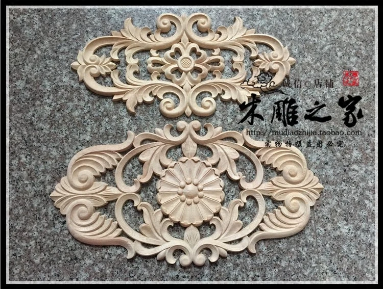 Dongyang wood hollow vertical European special offer FLOWER  applique wood furniture decorative flower cabin