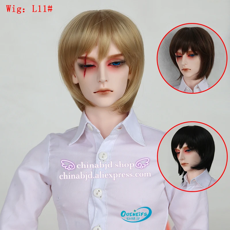 

Wig For Doll BJD free shipping 9-10 inch 1/3 high-temperature wig man short Doll BJD Wig with bangs fashion type stylish hair