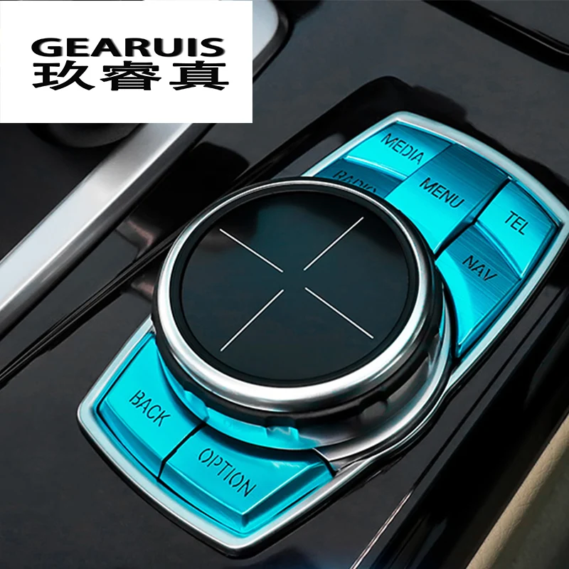 Car Styling Multimedia Buttons Cover Sticker Knob Frame Decoration For bmw f30 f10 f20 f25 f07 x1 x3 x5 x6  1/2/3/4/5/6/7 Series