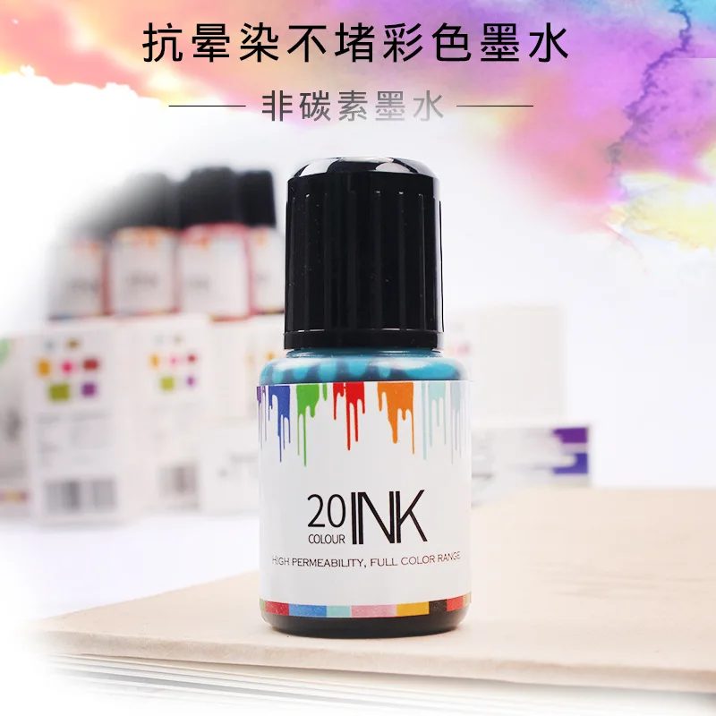 non carbon Color  Ink 20 Colors X 15ml/bottle, Fountain Pen Ink,dip Pen Ink