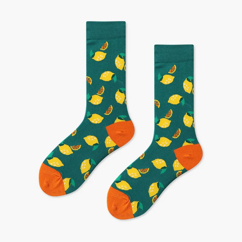 Novelty Autumn New Winter Women Funny Cute Fruits Banana Lemon Watermelon Happy Socks Kawaii Harajuku Cotton Sokken