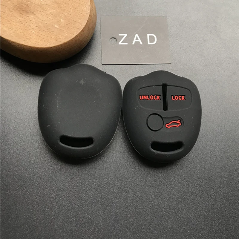 ZAD silicone car key fob cover case set skin protector for Mitsubishi ASX Outlander Lancer EX Galant Pajero 3 buttons remote Key