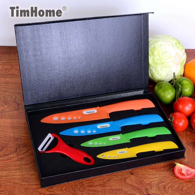 Beatiful 5 pcs kitchen chef knife with EVA gift box colorful handle