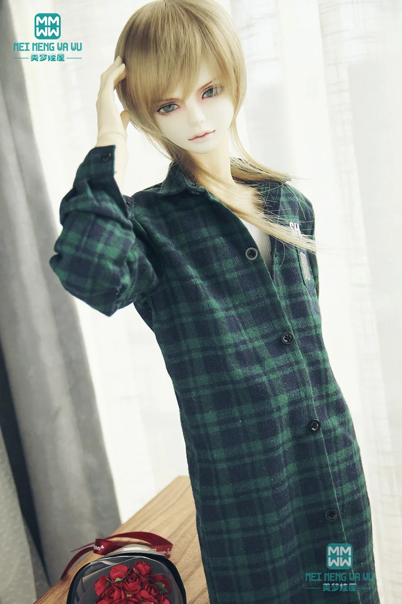 BJD doll clothes fits BJD uncle fashion Sunshine handsome jacket wild plaid shirt