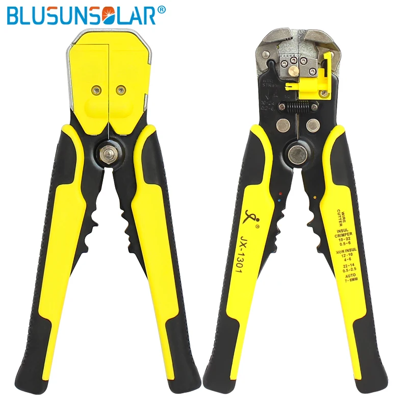 1pcs Automatic Self Adjusting Cable Wire Stripper Crimper Terminal Cutter Tool AWG24-10(0.2-6.0MM2) PV Installation Tools XQ0090