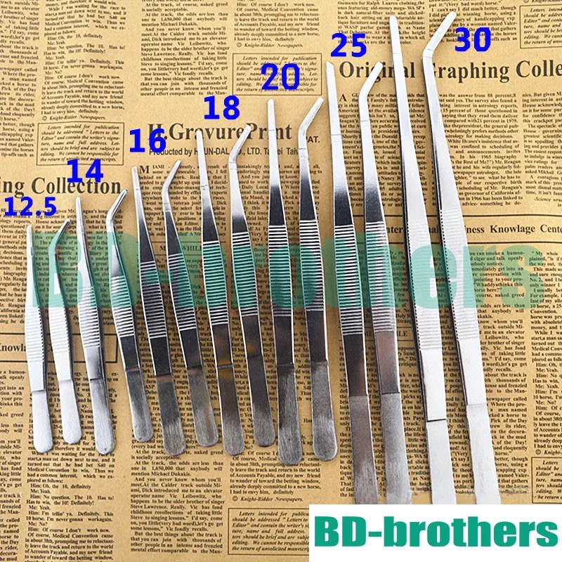 

Aquarium Stainless Steel Tweezers Medical Tools 12.5cm 14cm 16cm 18cm 20cm 25cm 30cm Straight / Curved Head Forceps 200pcs/lot