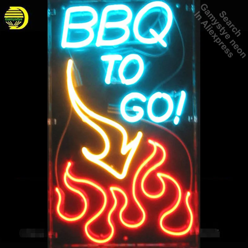 

Неоновая вывеска для великолепных неоновых оконных вывесок BBQ to GO Flame Pub Restaurant Art неоновые лампы для окон на продажу Украшение Murale Chambre