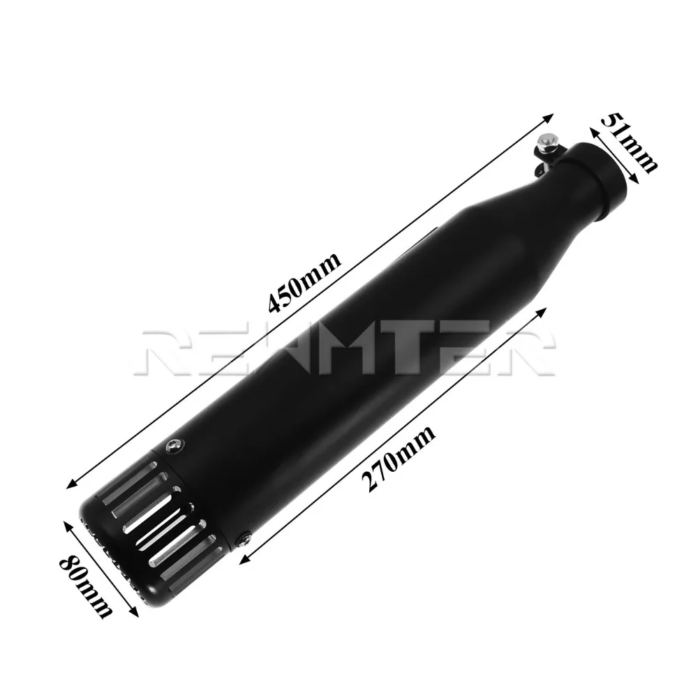 Motorcycle Slip-On Exhaust Muffler Pipe Black/Chrome For Harley Sportster XL 2014-2016 883 1200 72 48 Forty Eight Super Low