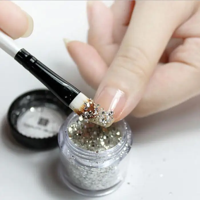 Arte e decoração de unhas brilhantes, pó de glitter para unhas artísticas, pó, pontas com 1 caixa, 10g