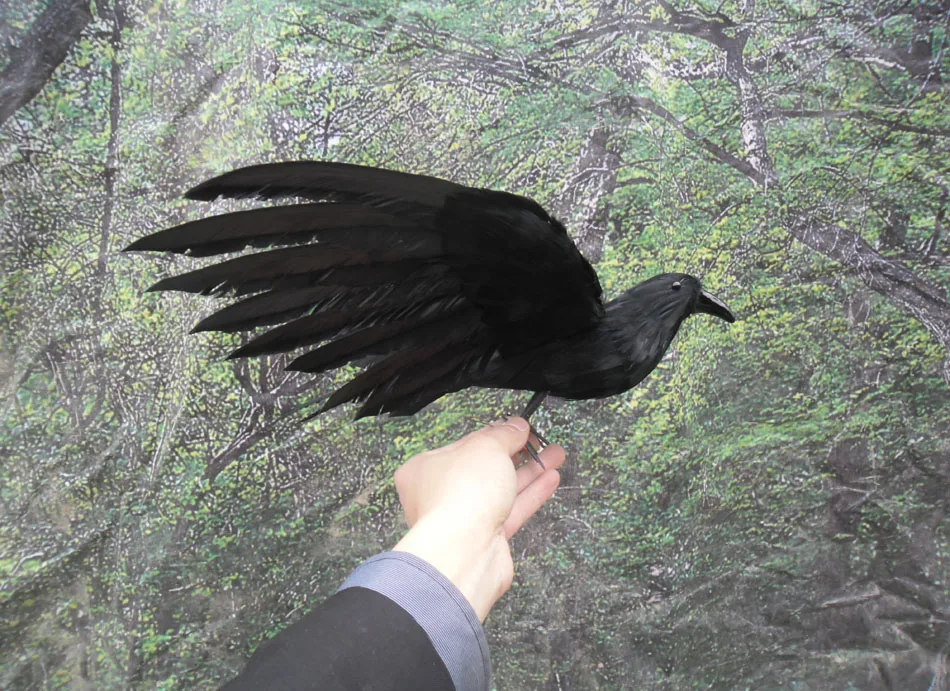 

creative simulation wings crow toy plastic & furs wings crow model doll about 30cm 0878