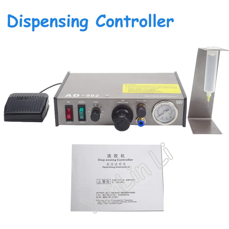 220V AD-982 Semi-Auto Glue Dispenser PCB Solder Paste Liquid Controller Dropper Fluid Dispense