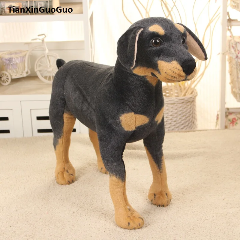 large 60x60cm artificial Rottweiler dog standing rottweiler dog plush toy,Christmas gift h0780