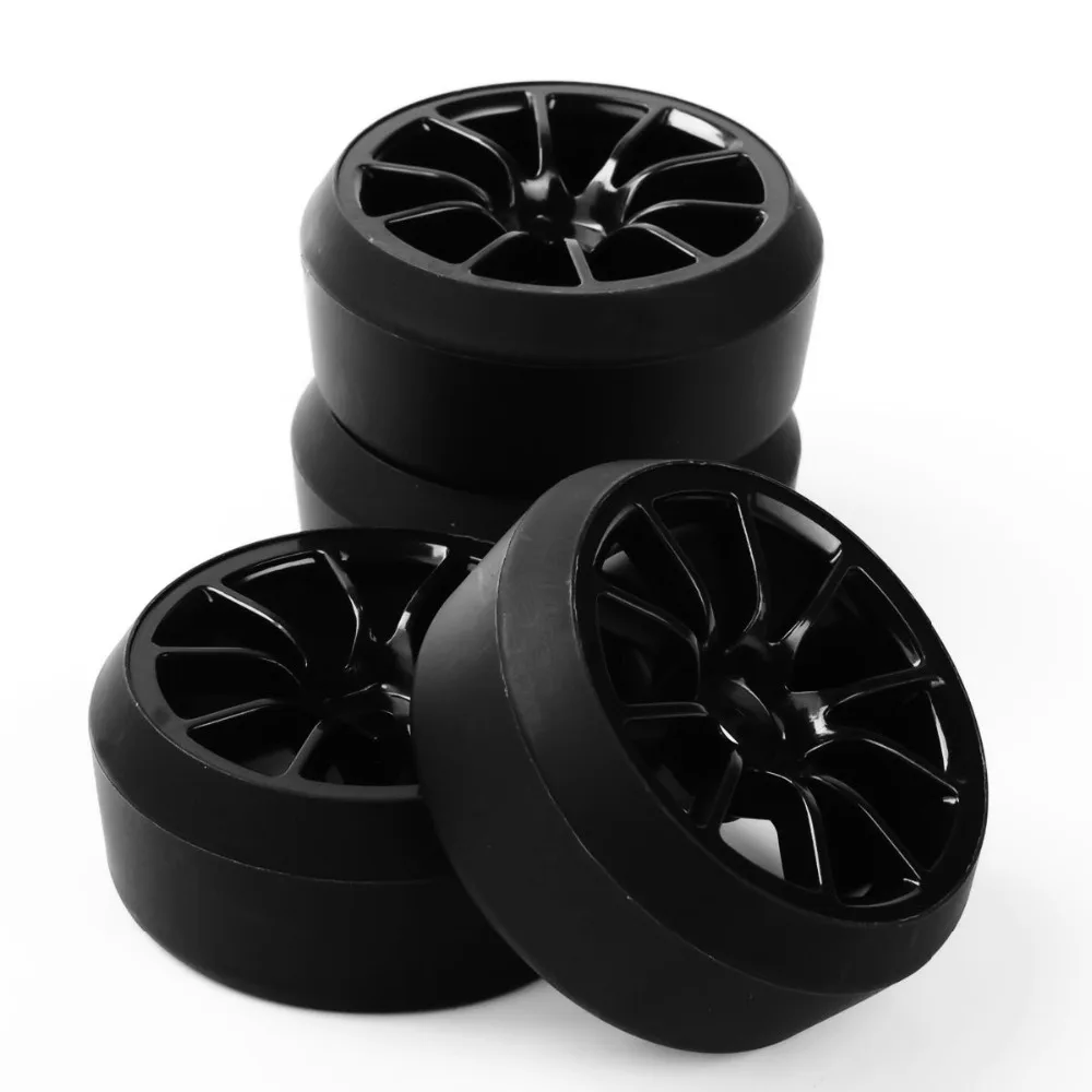 1/10 Wheel Rim Drift Tires RC Drift Tires Wheel Rims for HSP 1:10 RC On-Road Car C12NK+PP0370 6mm Offset