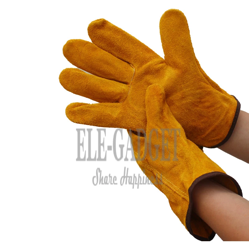 New Cow Leather Welder Gloves Anti-Heat Fireproof Work Safety Gloves For Welding Carrying Builder Hands Protection