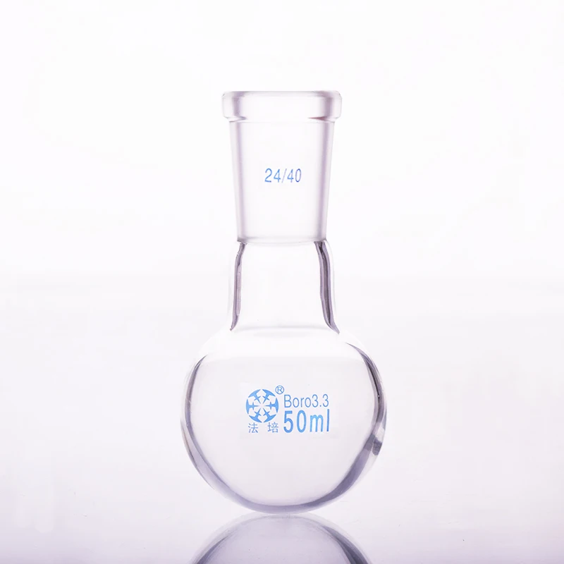 

Single standard mouth round-bottomed flask,Capacity 50ml and joint 24/40,Single neck round flask