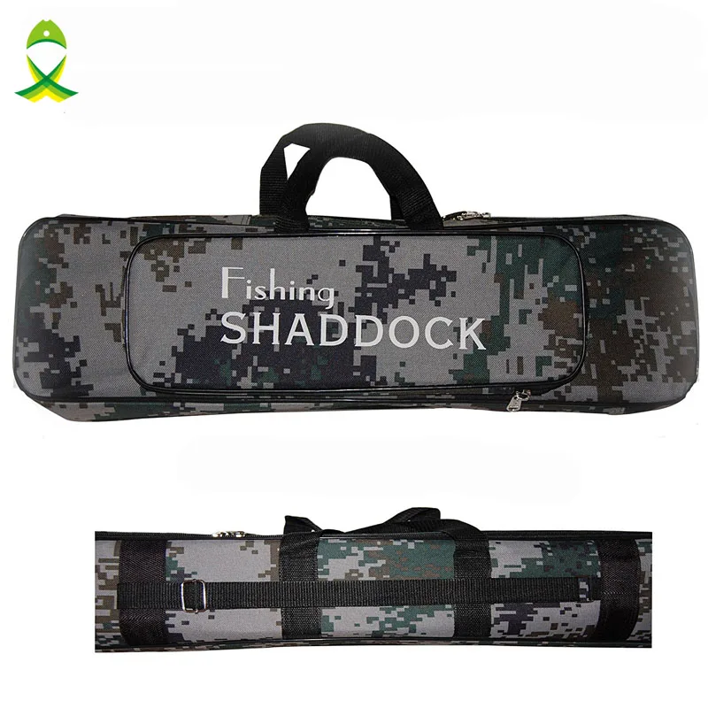 Camouflage Two-Layer Nylon Fishing Bag Large Capacity Double Layer Fishing Rod Tackle Bag Fishing Equipment Multi-Purpose