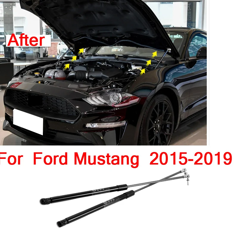 For 2015 2016 2019 Ford Mustang Refit Bonnet Cover Hydraulic Rod Strut Bars Spring Shock Lift Support Bracket Car accessories