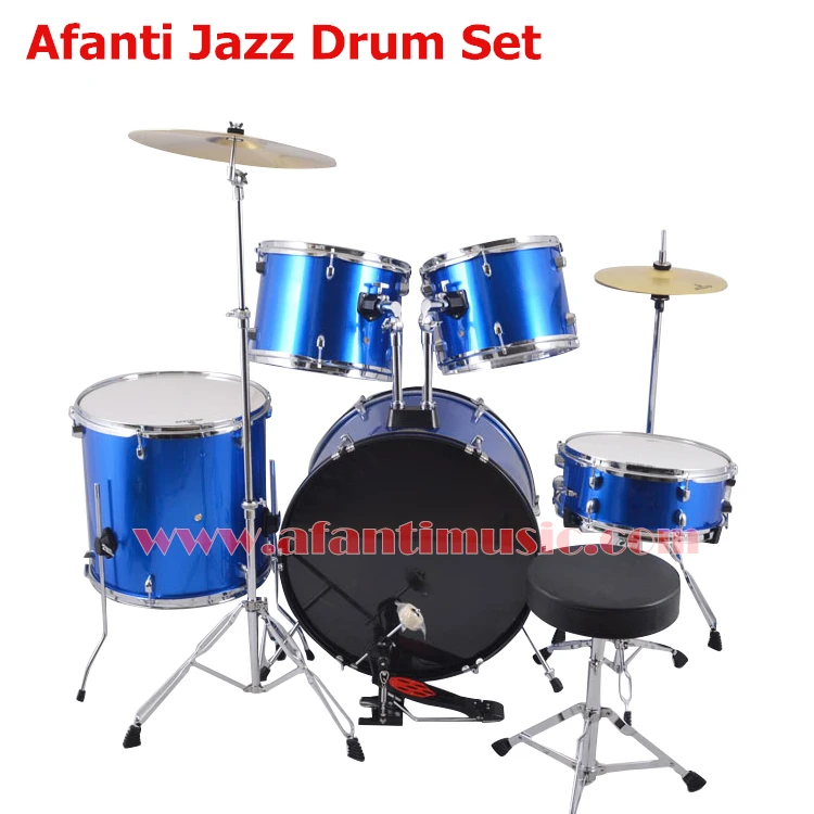 

5 Drums 2 Crash Cymbals / Blue color / Afanti Music Jazz Drum Set / Drum kit (AJDS-427)