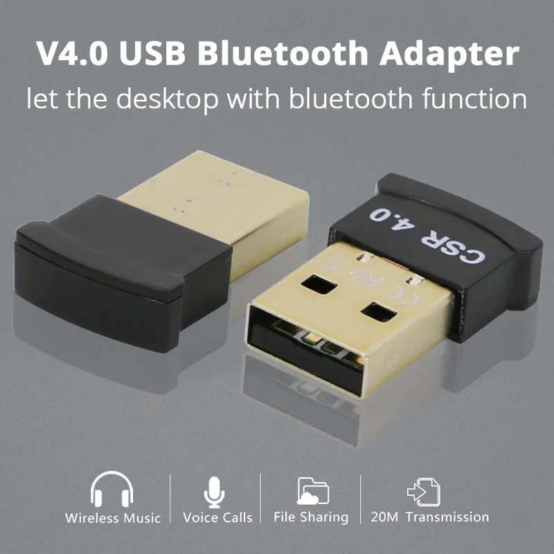 Adaptador sem fio USB compatível com Bluetooth 4.0, mini dongle BT, som de música, transmissor BT, receptor para PC, computador