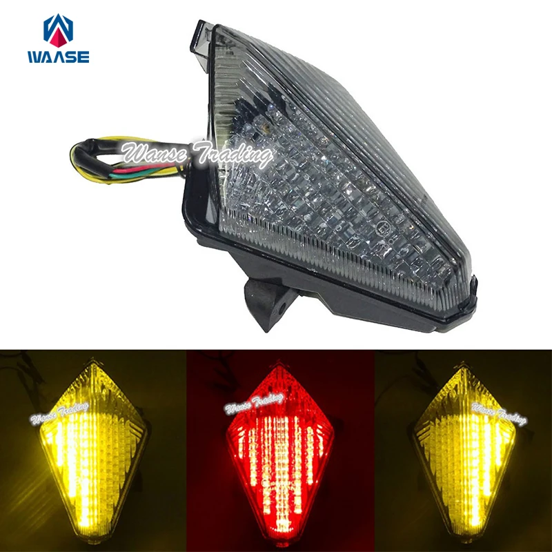 waase E-Marked Rear Taillight Taillamp Tail Brake Turn Signals Integrated Led Light Smoke For 2007 2008 YAMAHA YZF R1 YZFR1 RN19