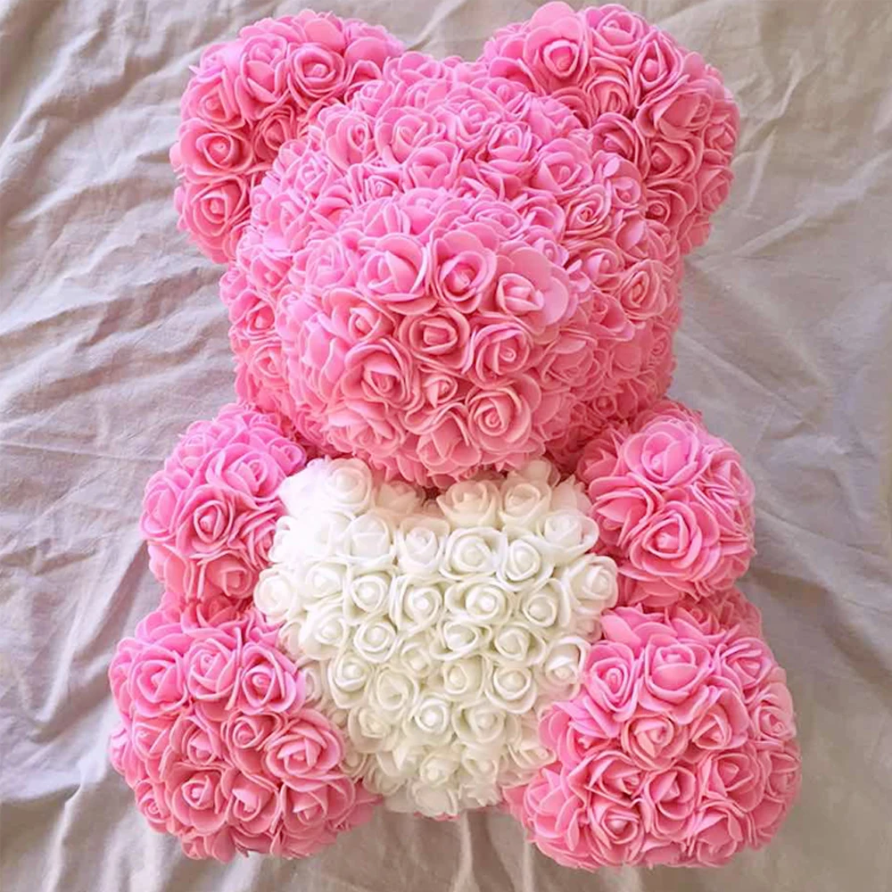 

2022Valentines Gift 22 PE Forever love Rose Bear for Wedding Gift Girlfriend Gift Anniversary Gift (free Customize Ribbon Tie)