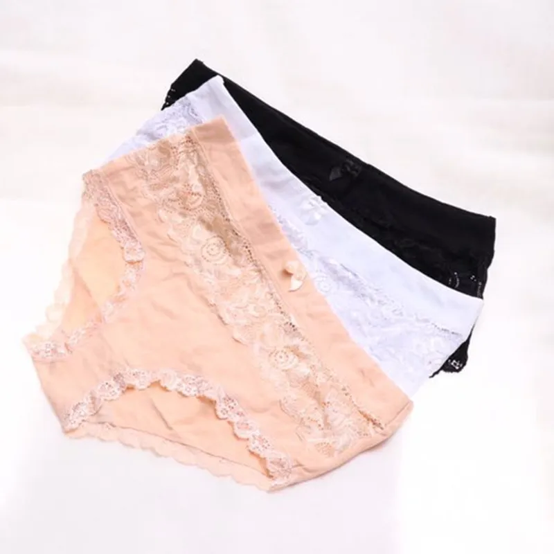 High Quality Sexy Women Plus Size Cotton Underwear Lace Briefs Lady Panties 3XL 4XL 5XL