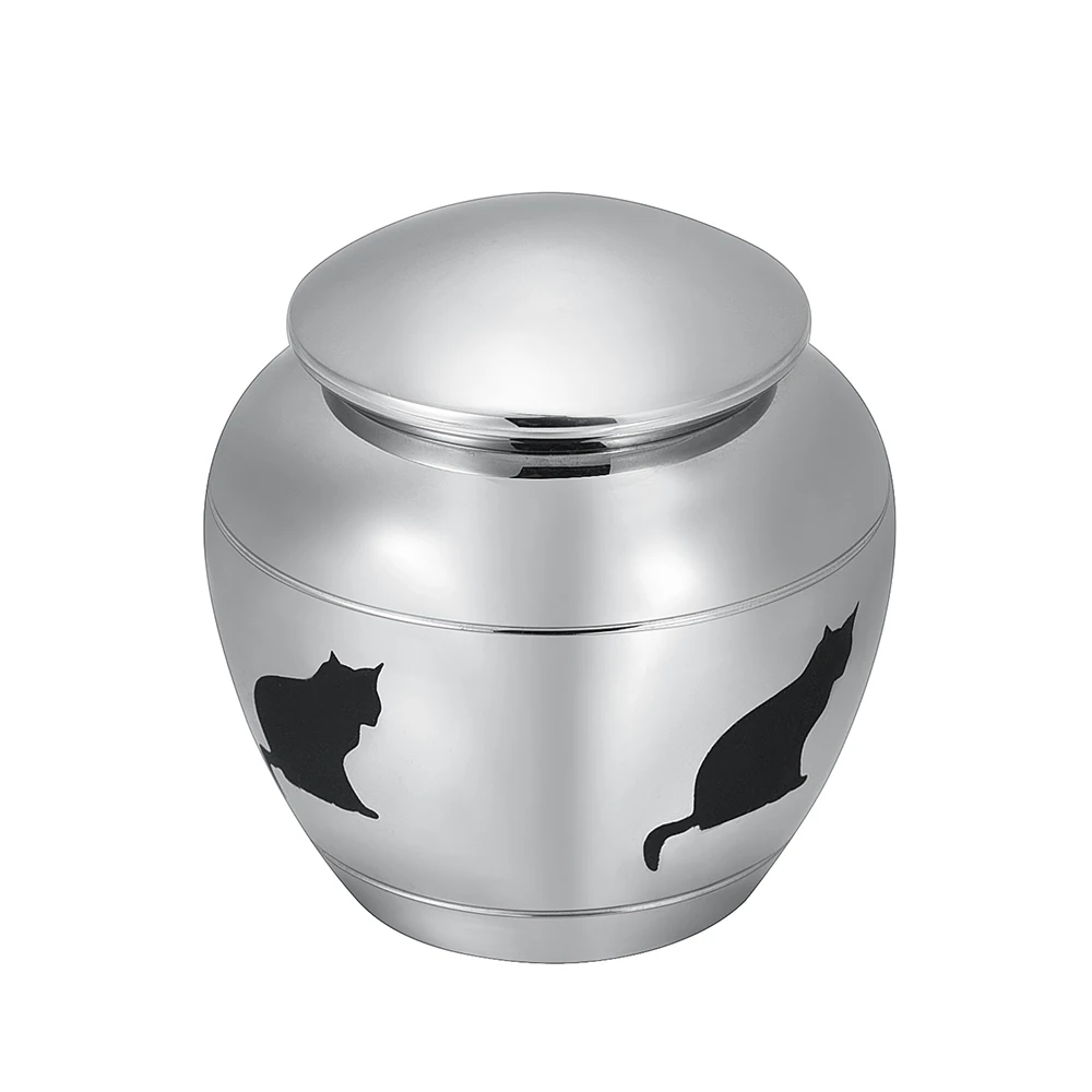 

IJU047 Stainless Steel Pet Urn for Your Loving Cat Ashes,In Loving Memory Cats Cremation Urn Hold Some Amount of Ashes