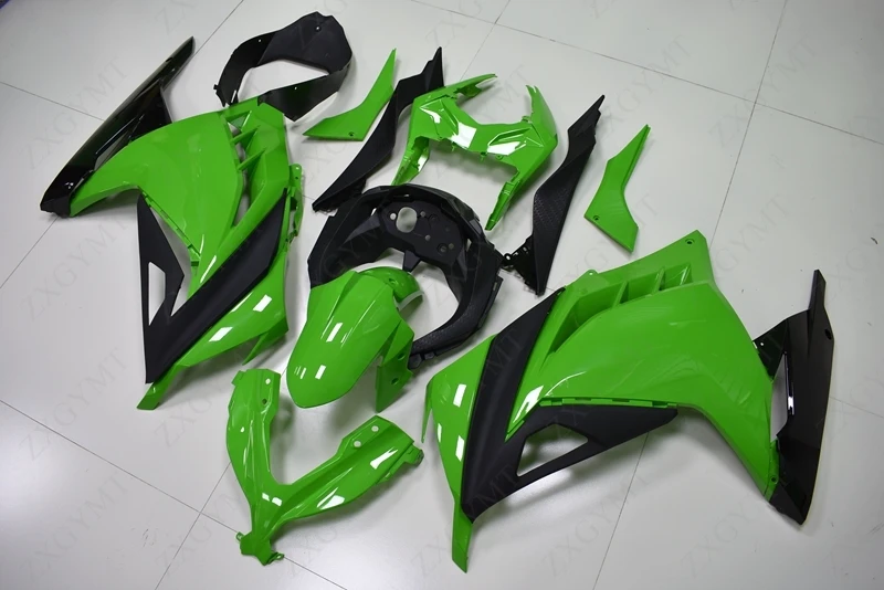 Fairings EX 300 Ninja 2013 - 2015 أخضر أسود كامل الجسم أطقم EX 300 Ninja 14 15 Abs Fairing EX 300 Ninja 2015 غير مصبوغ