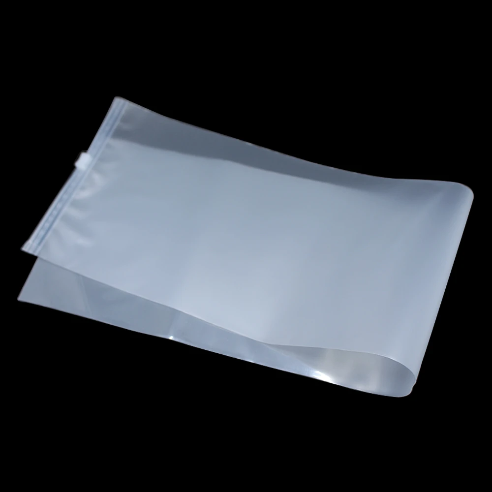 Wholesale 14x55cm Matte Clear Self Seal Zip Lock Plastic Bag Seal Ziplock Transparent Long Poly Packaging Pouch For Grocery Pack