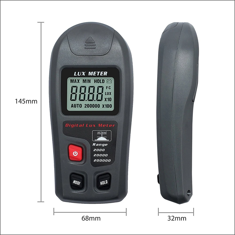 RZ Lux Meter Digital 200,000 Lux Digitale LCD Luce Della Tasca del Tester Lux/FC Misura Tester Sensore di illuminometer Fotometro MT-30