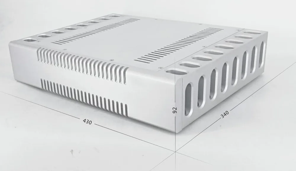 الفاخرة الألومنيوم CNC مكبر كهربائي الهيكل الفضة شخصية أمبير DIY الضميمة