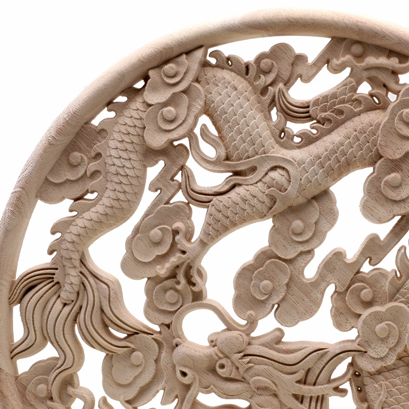 RUNBAZEF Carved Decal Woodcarving Corner Applique Furniture Door Wooden Cabinet Decoration  Decorative Wood Vintage Home Decor