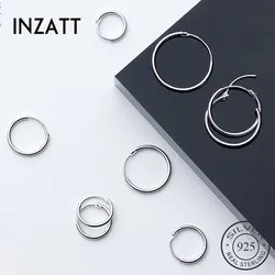 SOFTPIG-pendientes de aro redondos minimalistas para mujer, de Plata de Ley 925 auténtica, joyería fina geométrica para fiesta, accesorios 2019